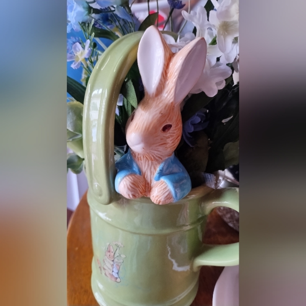 Petter Rabbit TelaFlora Flower Pot Planter Beatrix Potter 1999 Fw &Co